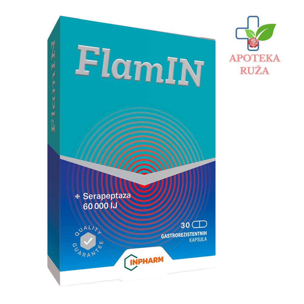 Flamin 60 0000 IU protiv upale, otoka i bola 30 kapsula