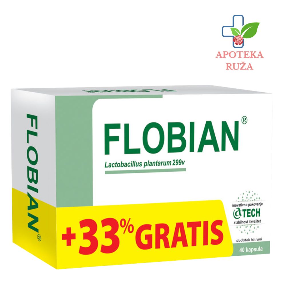 Flobian protiv gasova i nadutosti 40 kapsula (40+10 kapsula GRATIS) +33%
