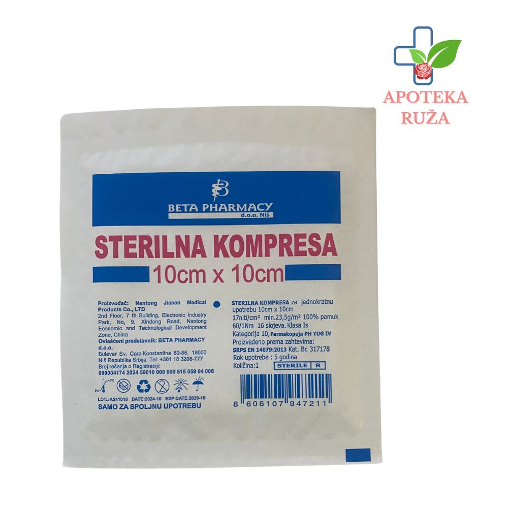 Kompresa sterilna 10×10 Beta 1 komad