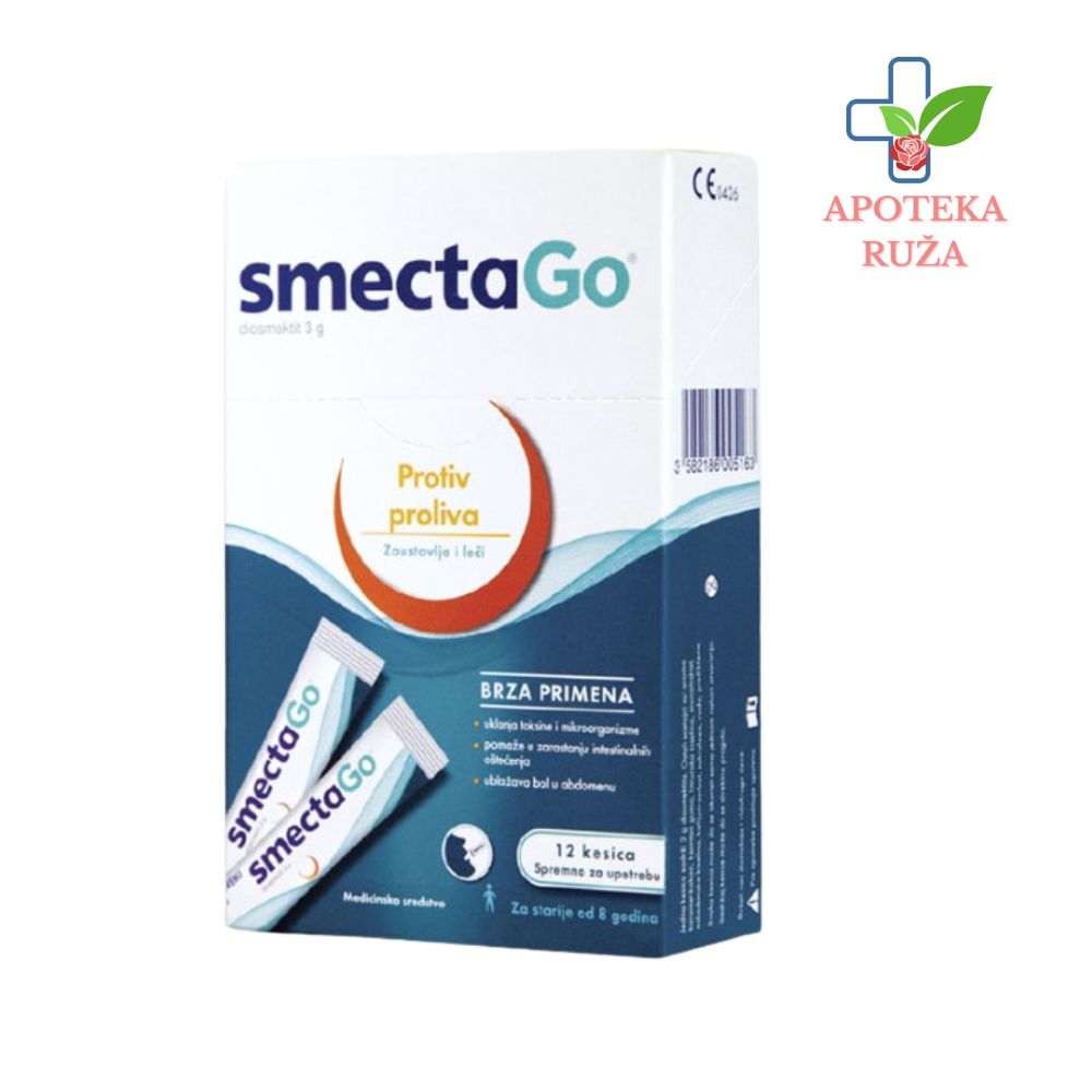 Smecta Go protiv dijareje karmela čokolada za decu iznad 8 godina 12 direkt kesica
