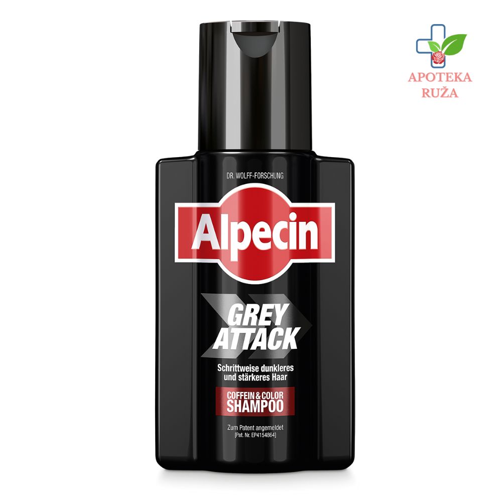 Alpecin Grey Attack Caffeine & Color šampon protiv sede kose sa pigmentima za održavanje prirodne boje i za jaču kosu za muškarce 200ml