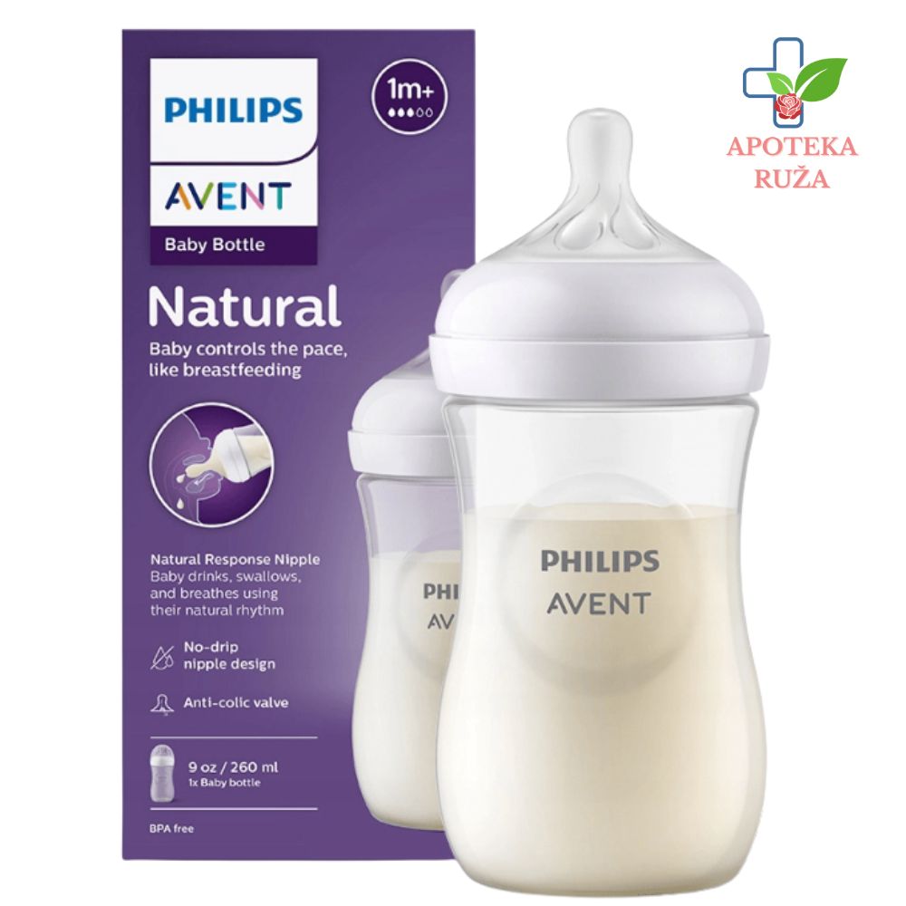 Avent plastična boca Natural Response za bebe 1+ 260ml 9639