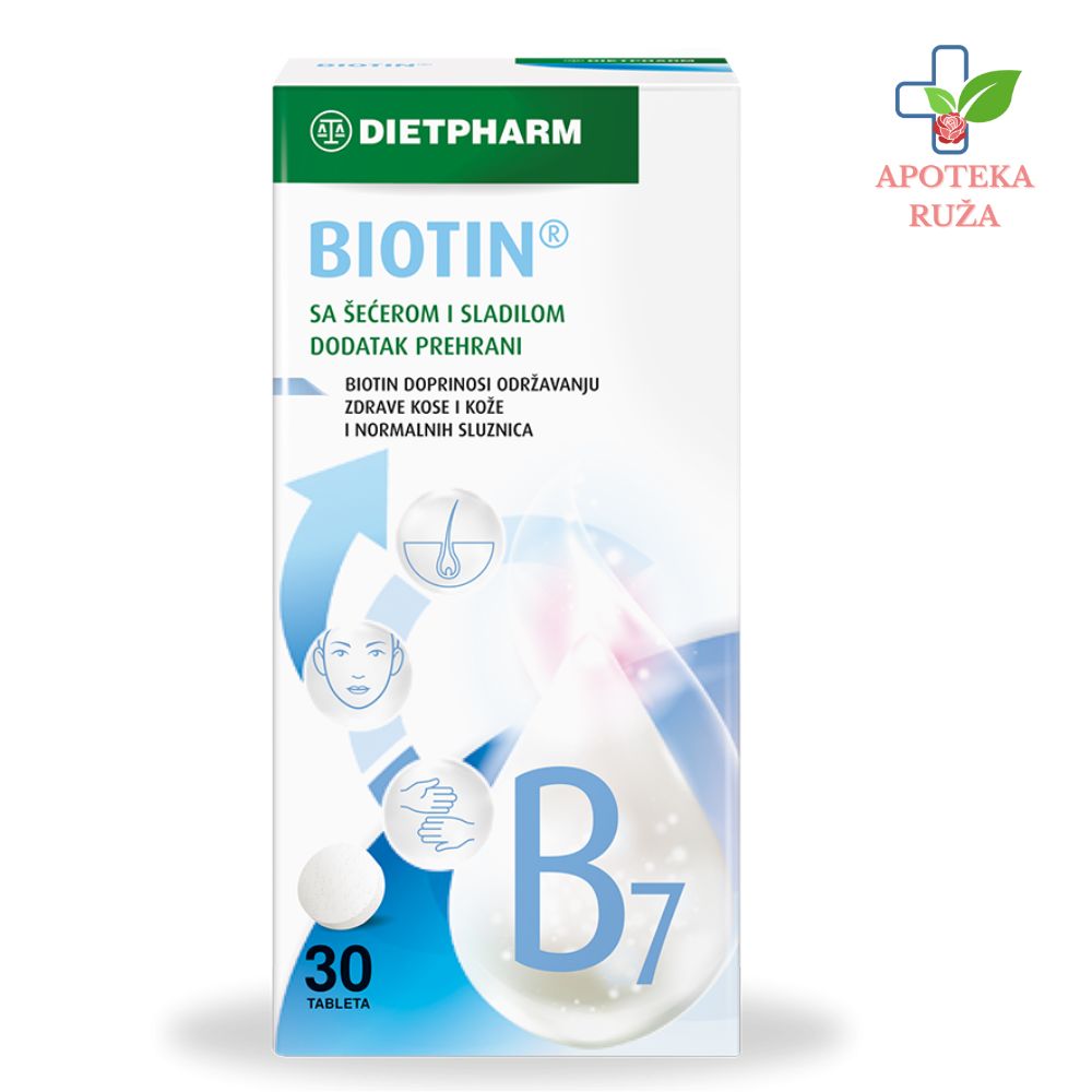 Dietpharm Biotin za zdravu kožu i kosu 30 tableta
