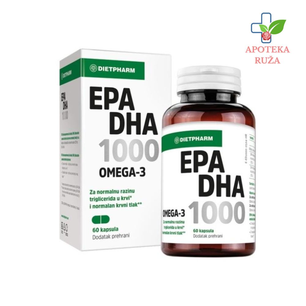 Dietpharm EPA DHA 1000 za trigliceride i normalan krvni pritisak 60 kapsula