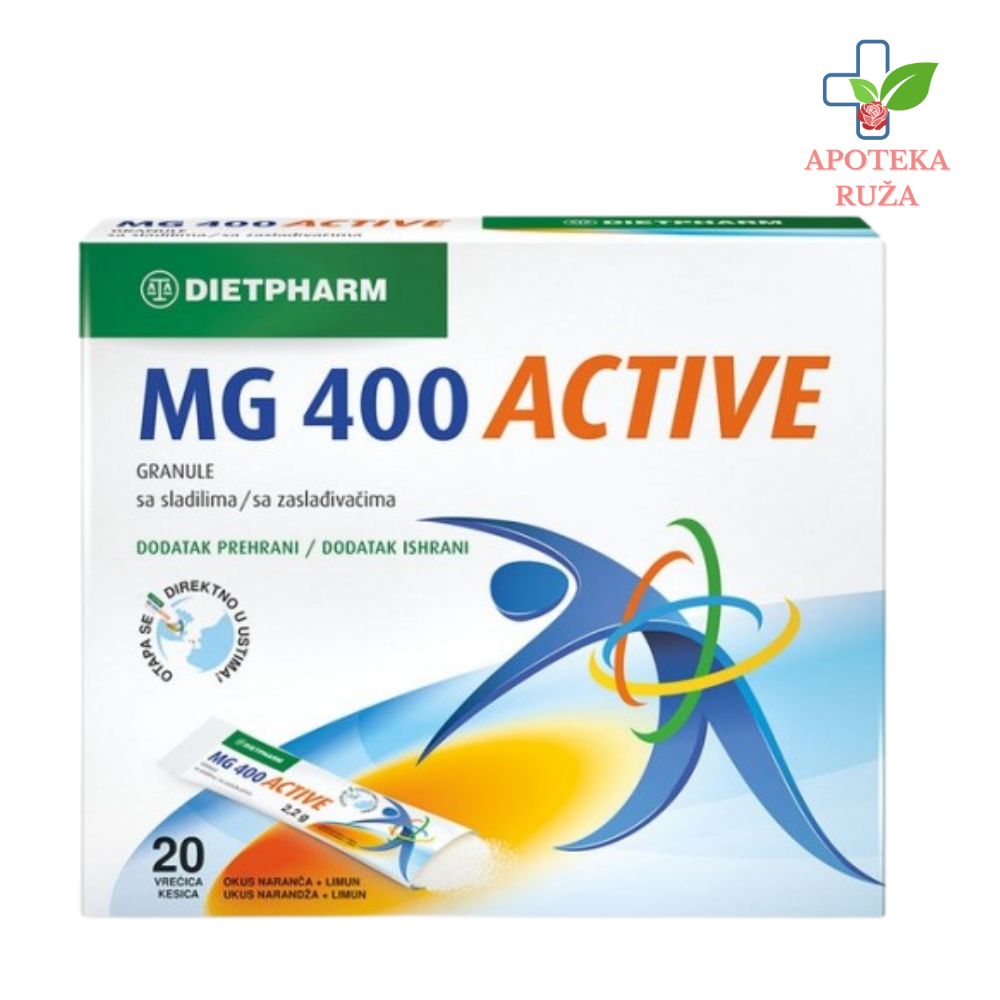 Dietpharm MG 400 ACTIVE magnezijum i vitamini B1, B6, B12 20 kesica