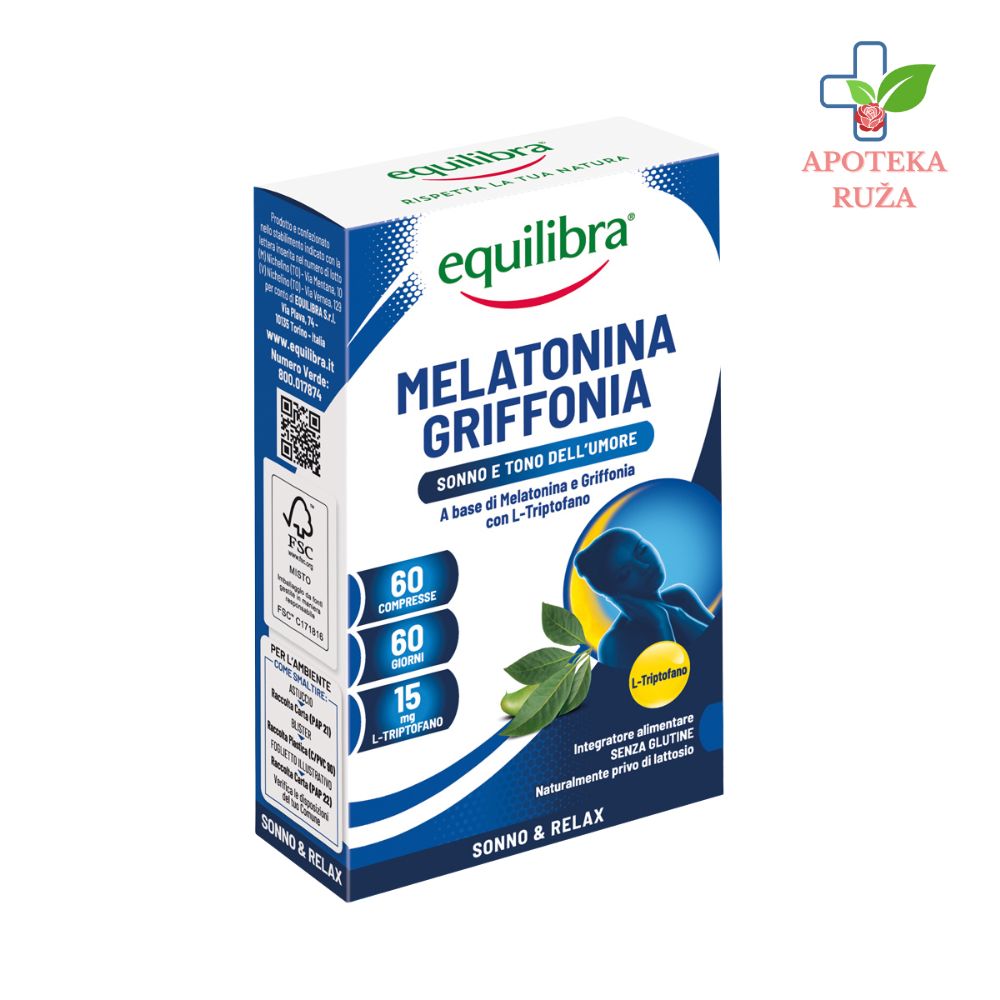 Equilibra Melatonin i Griffonia za bolji san i manje stresa 60 tableta
