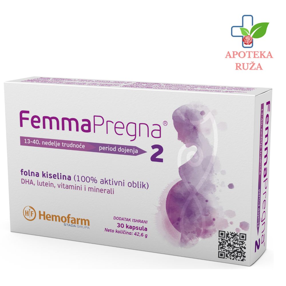 FemmaPregna 2 za trudnice od 13-40 nedelje trudnoće 30 kapsula