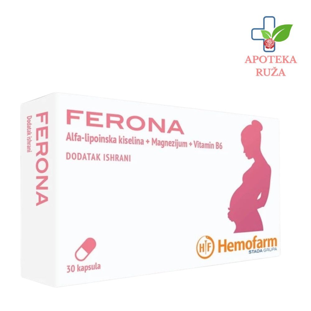 Ferona za smanjenje rizika od prevremenog porođaja i sprečavanje prevremenih kontrakcija 30 kapsula