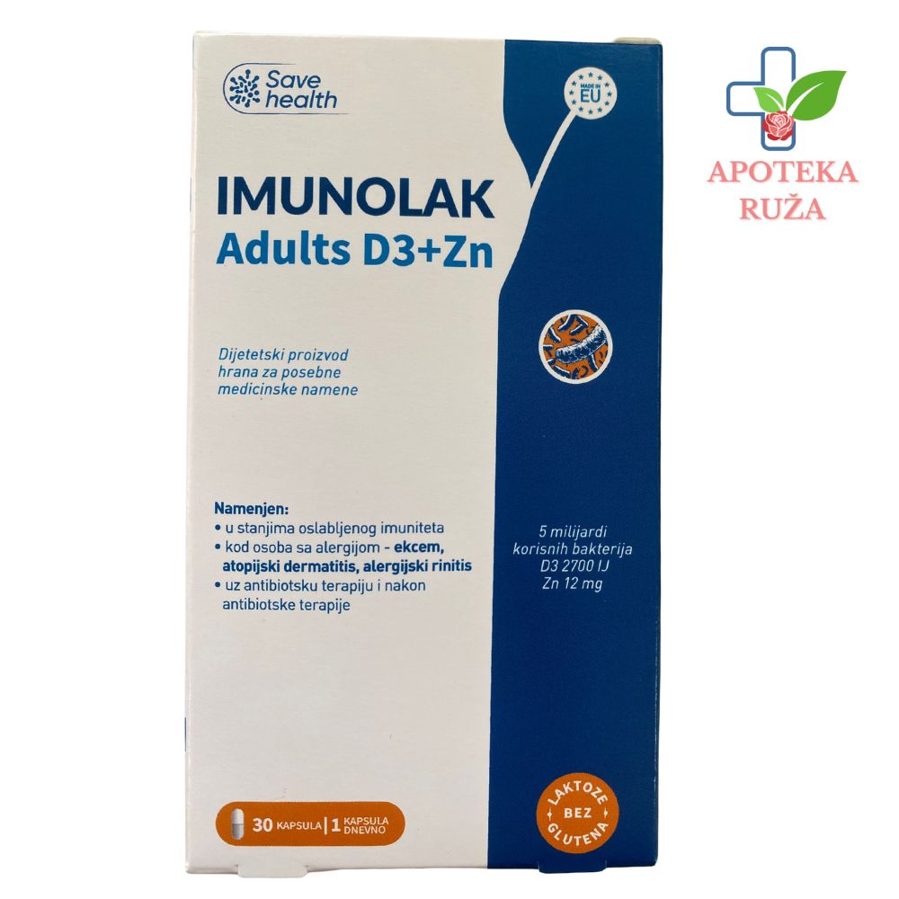 Imunolak Adult D3+Zn probiotik 30 kapsula