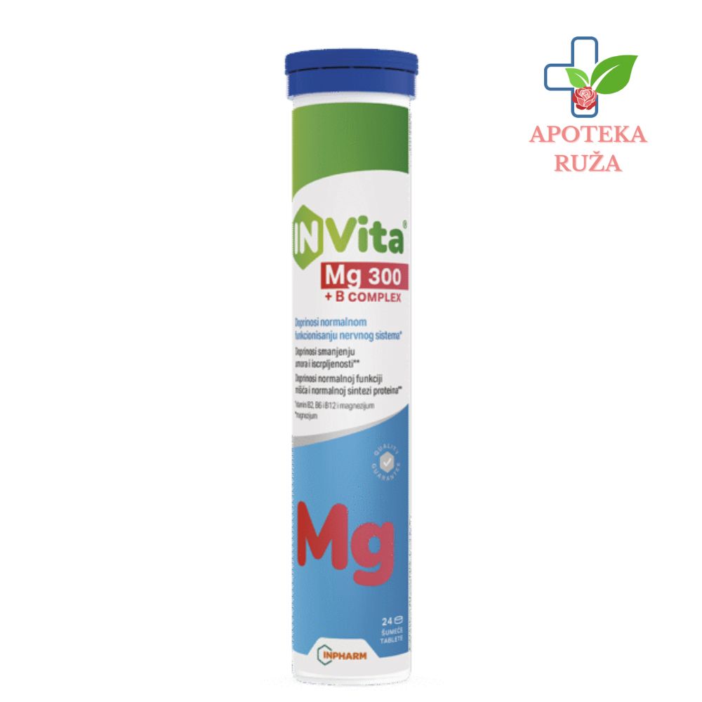 InVita Mg 300+B complex magnezijum + B complexs 24 šumećih tableta