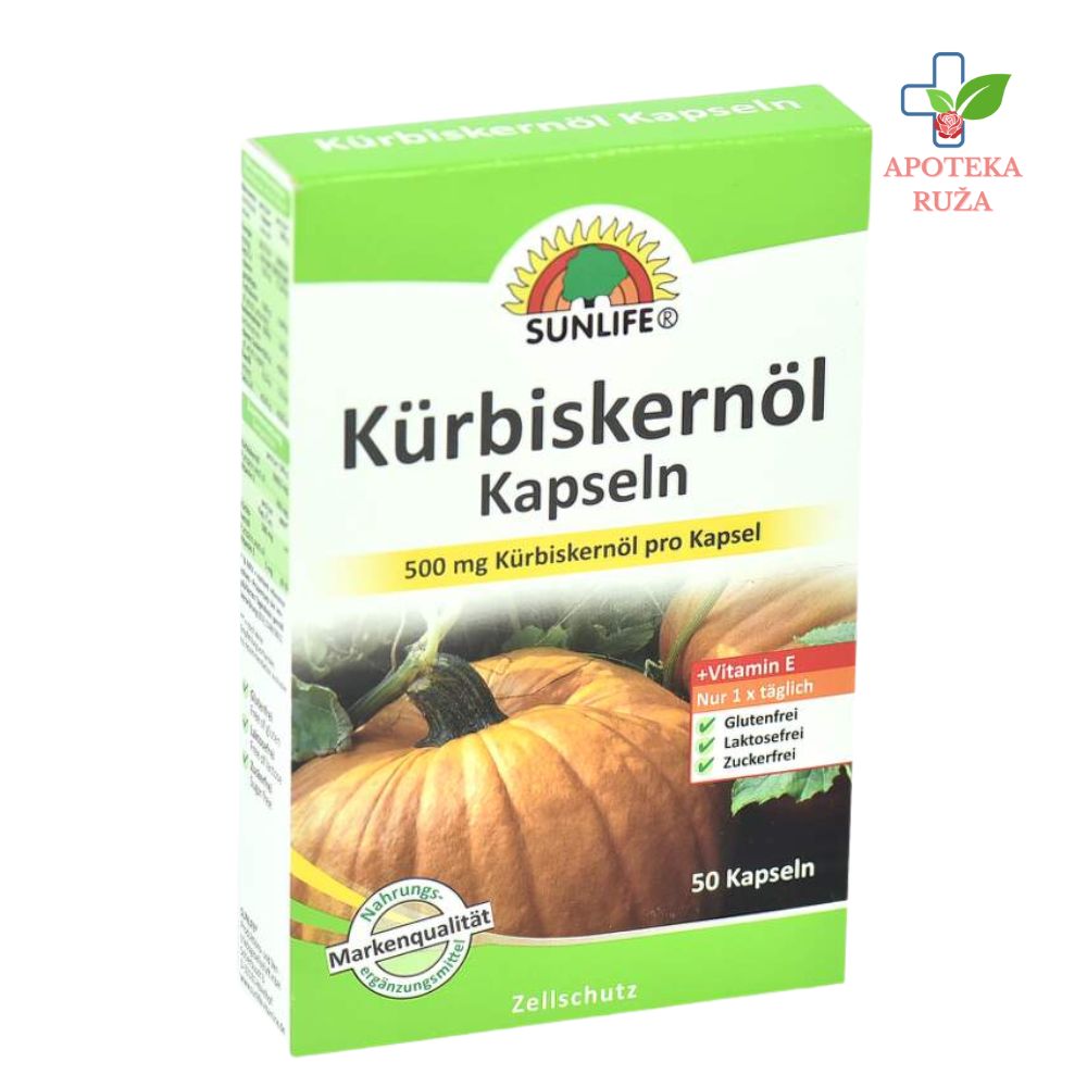 Kurbiskernol Sunlife – Ulje semena bundeve sa Vitaminom E za zdravu prostatu 50 kapsula