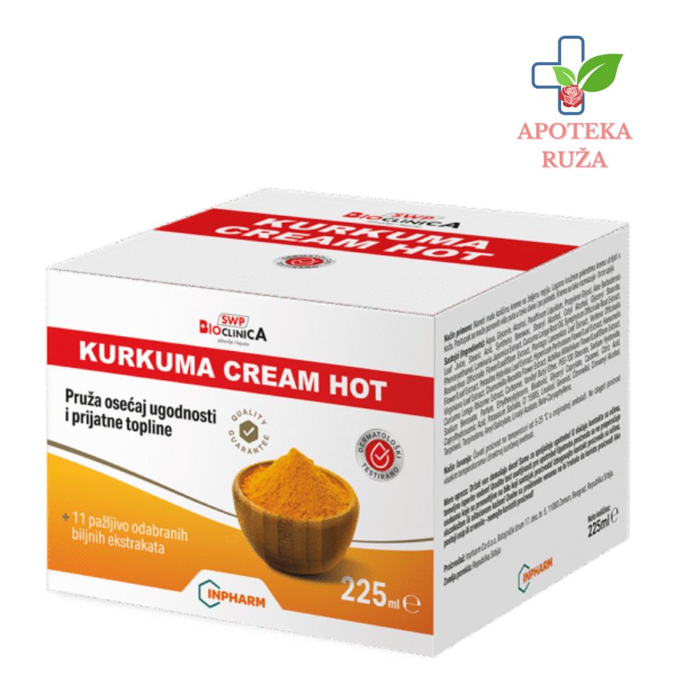 Kurkuma cream hot – topla krema za hronične bolove u kostima Bioclinica 225 ml