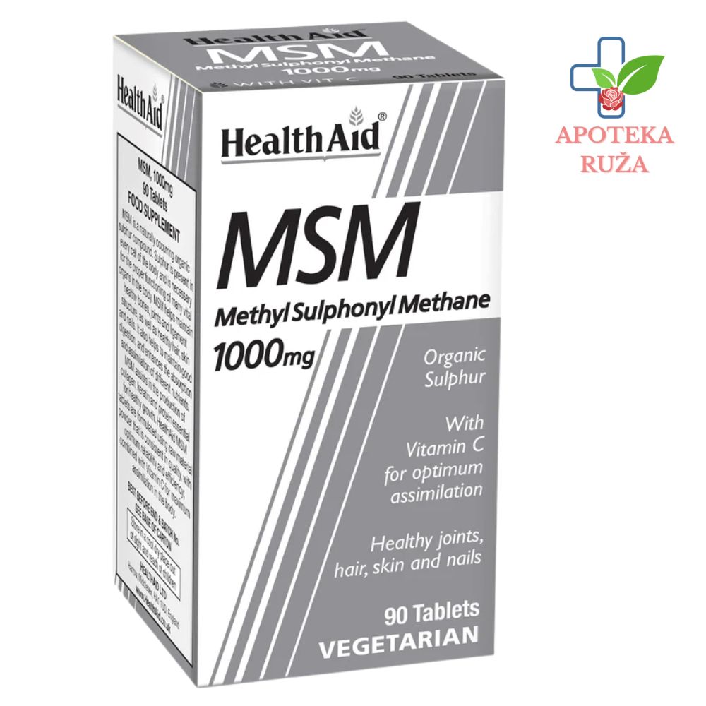 MSM (Metilsulfnilmetan) protiv bolova u kostima i zglobovima 1000mg 90 tableta HealthAid