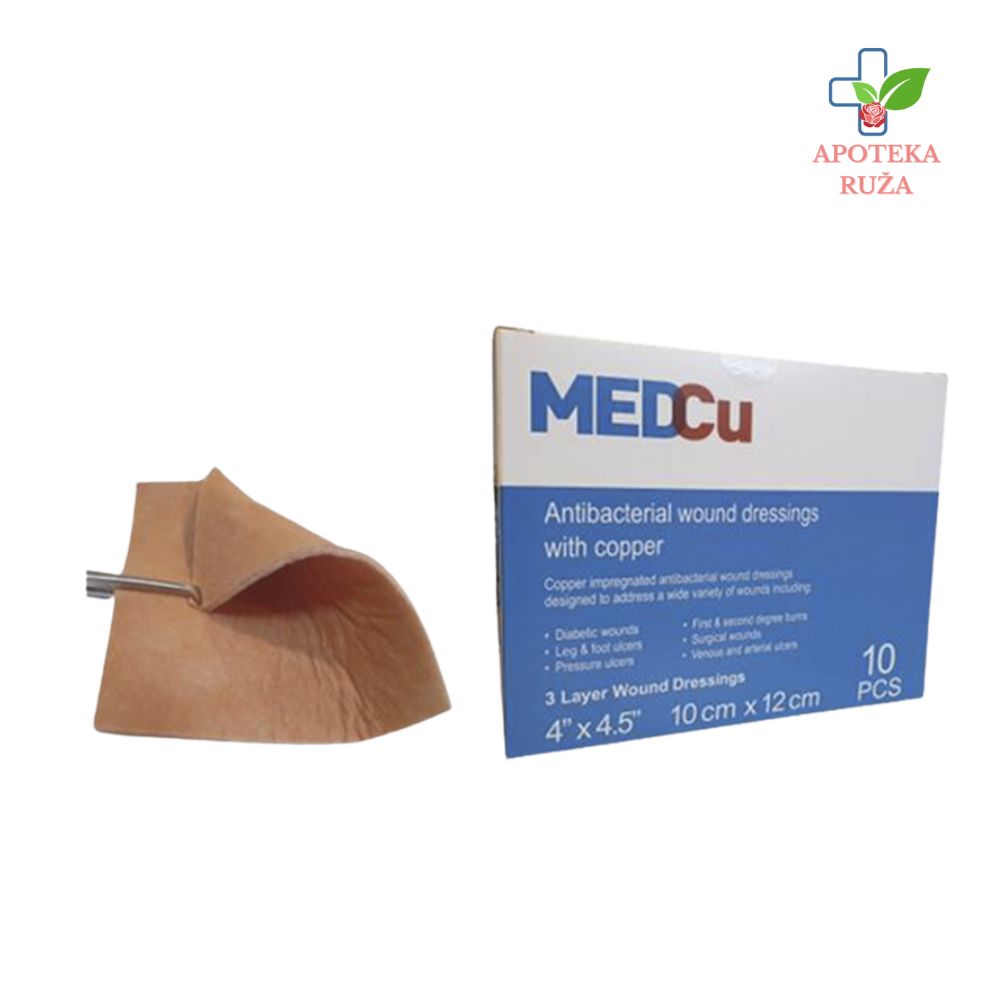 MedCu dvoslojna gaza sa bakrom 10cmx12cm 1 komad