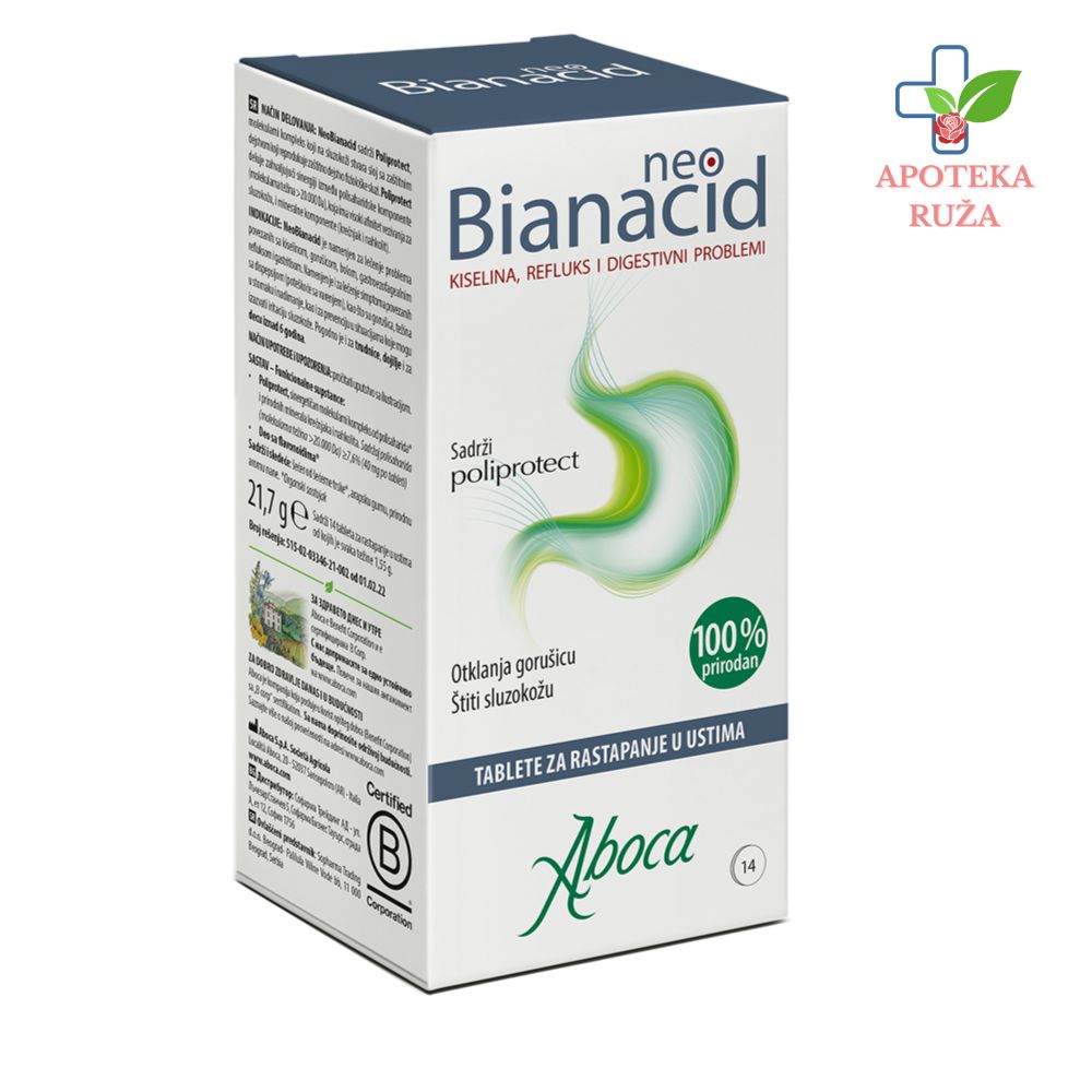 Neobianacid protiv gorušice 14 tableta za žvakanje Aboca