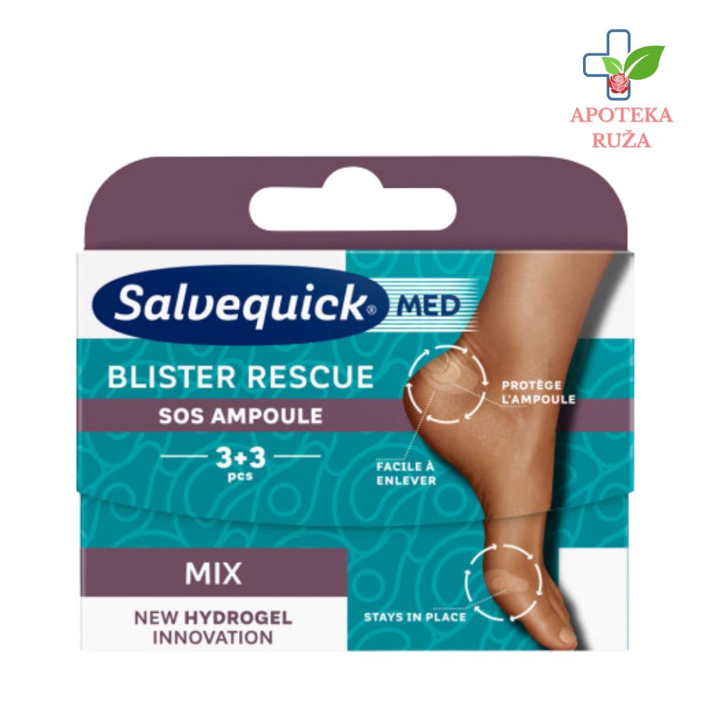 Salvequickmed Blister Rescue flaster za zulj na peti i zglobu palca 3+3