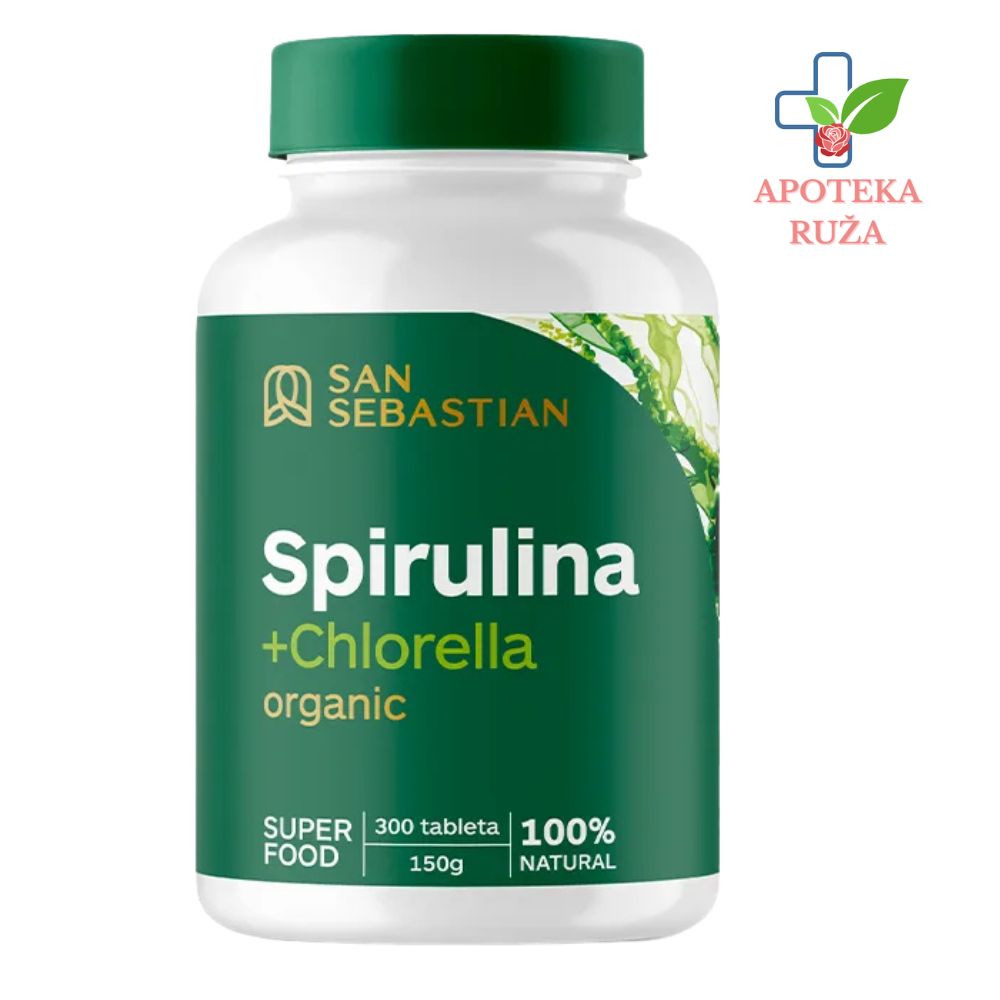 Spirulina + Chlorella San Sebastian 300 tableta
