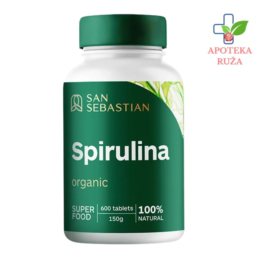 Spirulina tablete za detoksikaciju organizma San Sebastian 600x150mg