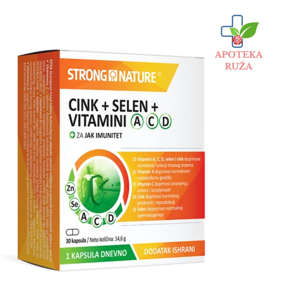 Strong Nature Cink+Selen+vitamini A C D 30 kapsula
