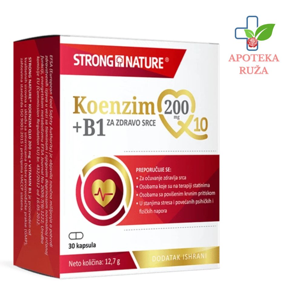 Strong Nature Koenzim Q10 200 mg + B1 30 kapsula