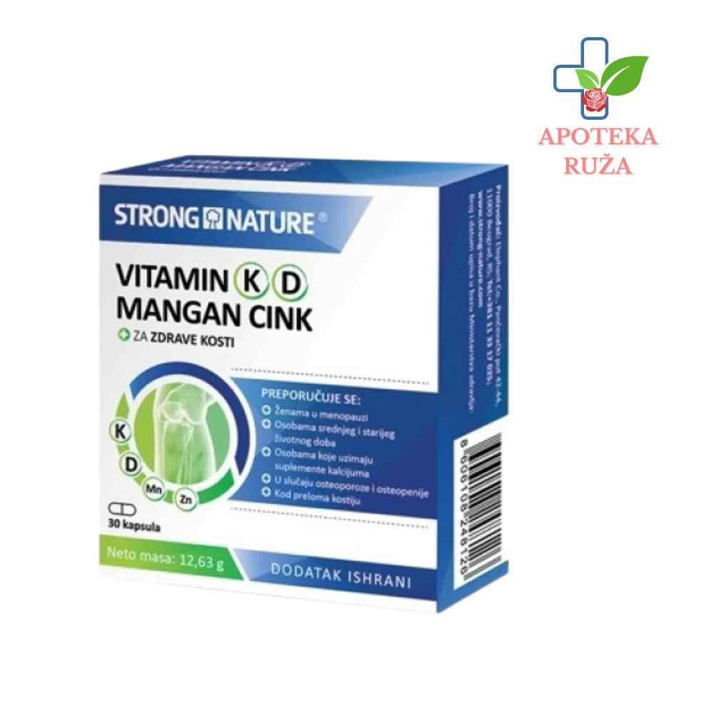 Strong Nature Vitamin K D Mangan Cink 30 kapsula