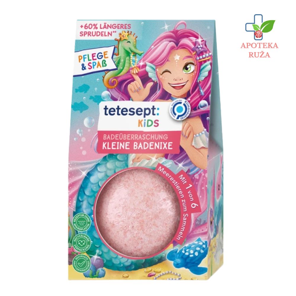 Tetesept Mala sirena šumeće kupka loptica za decu 140gr