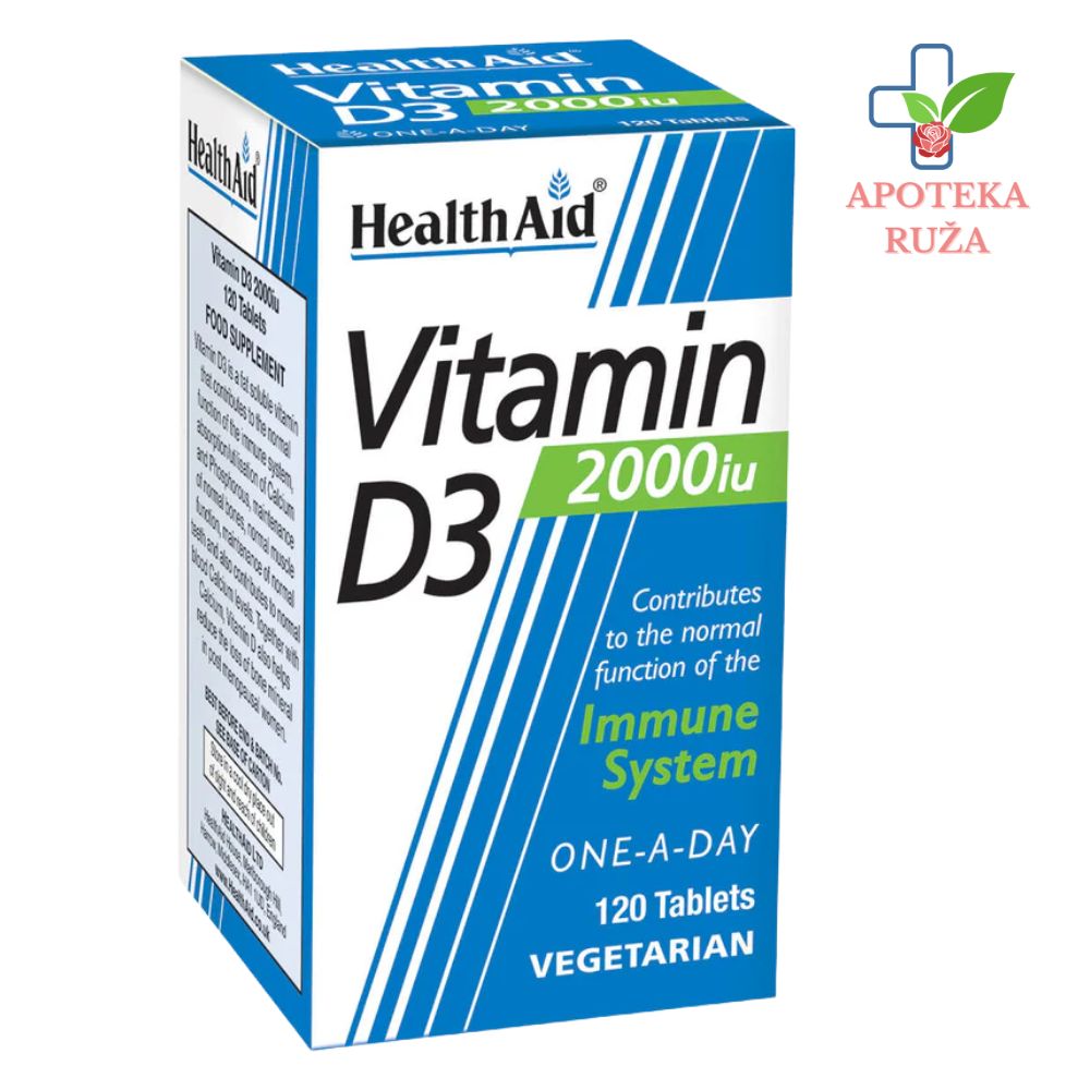 Vitamin D3 2000IU 120 tableta (za 4 meseca terapije) HealthAid
