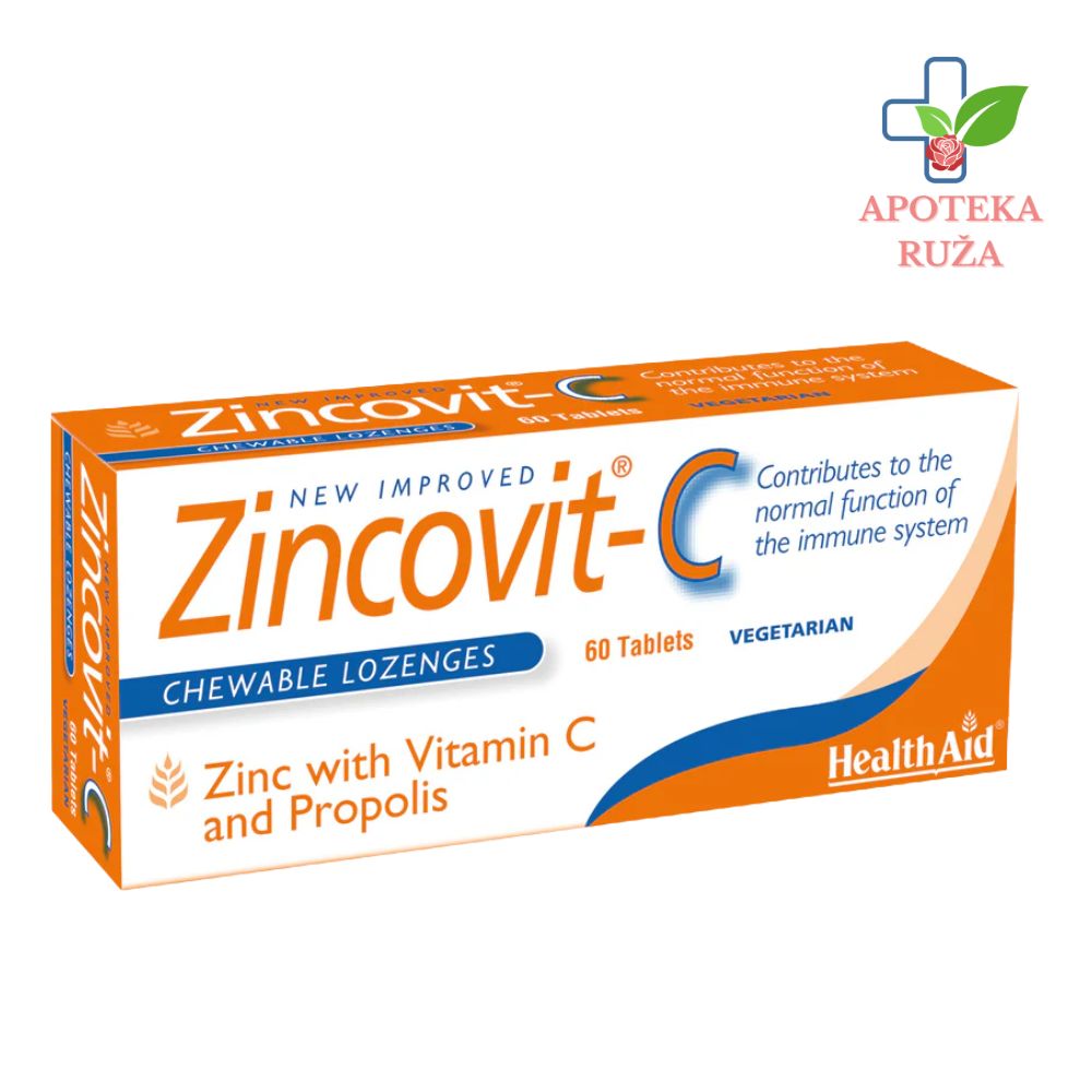 Zincovit C (cink, vitamin C i propolis) za imunitet 60 pastila HealthAid