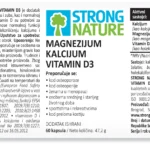 Strong Nature Magnesium, Calcium i vitamin D3 60 kapsula