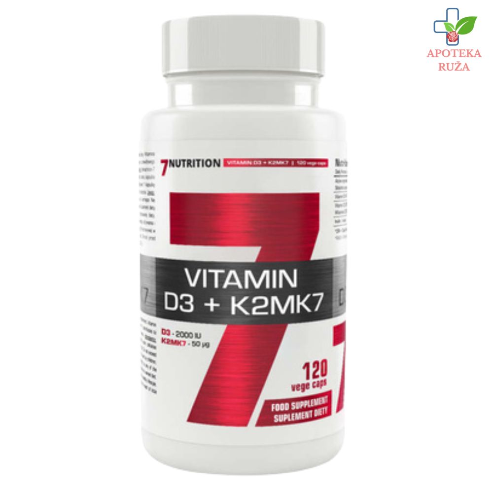 7Nutrition Vitamin D3+K2 MK7 120 kapsula