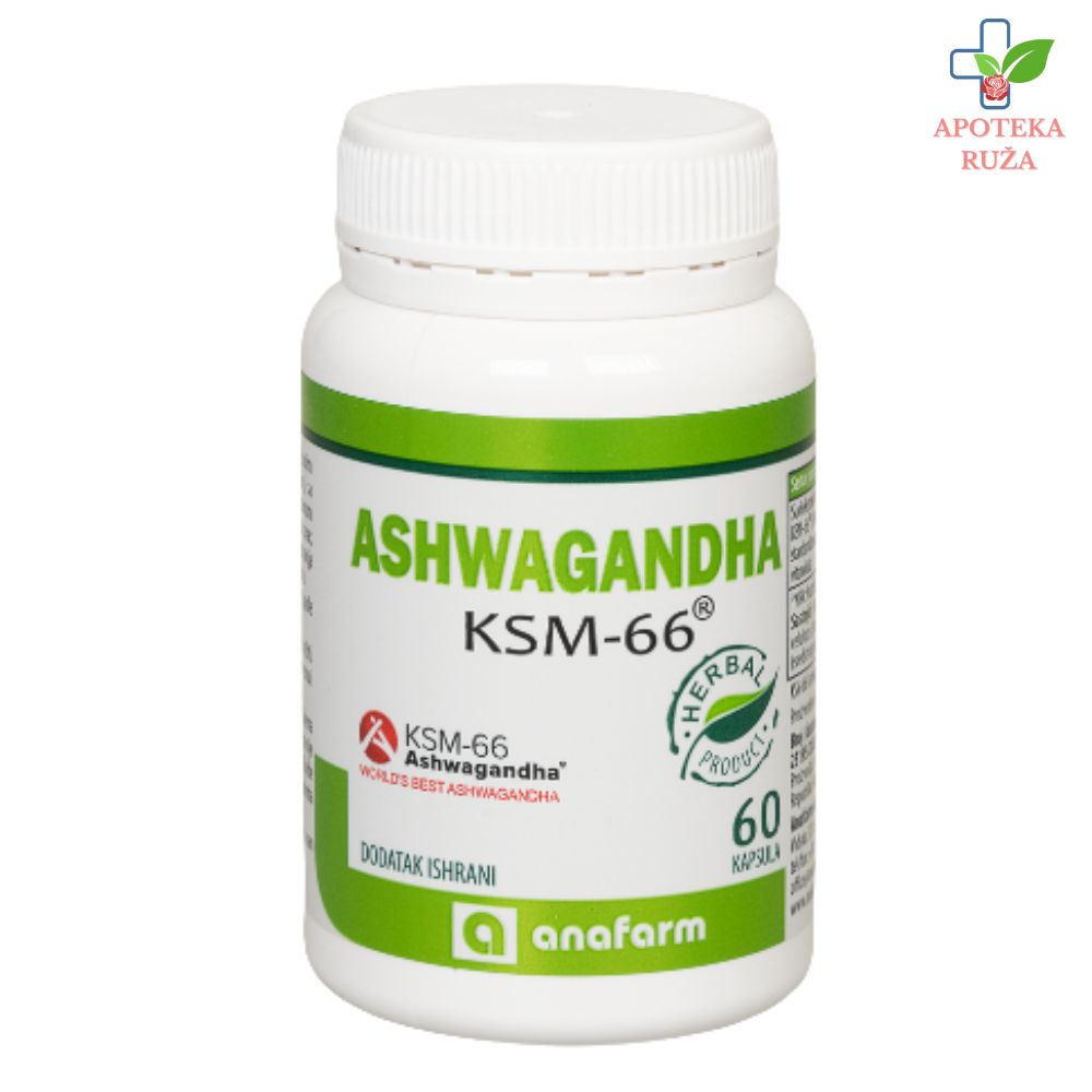 Ašvaganda KSM-66 protiv stresa i psihičke napetosti Anafarm 60 kapsula