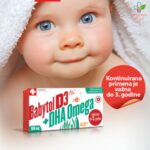 Babytol D3 + DHA Omega za normalan razvoj kostiju, zuba i vida 30 kapsula