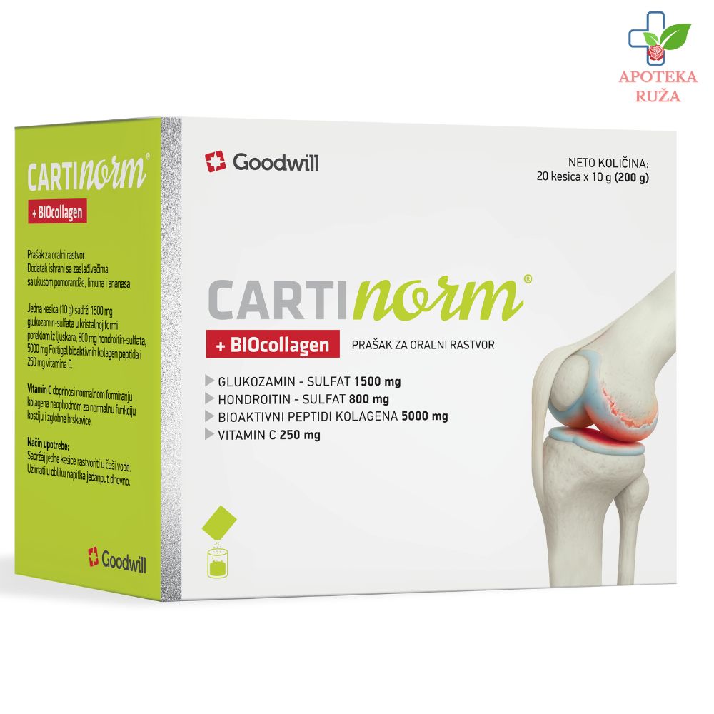 Cartinorm+ BIOcollagen za regeneraciju hrskavice 20 kesica