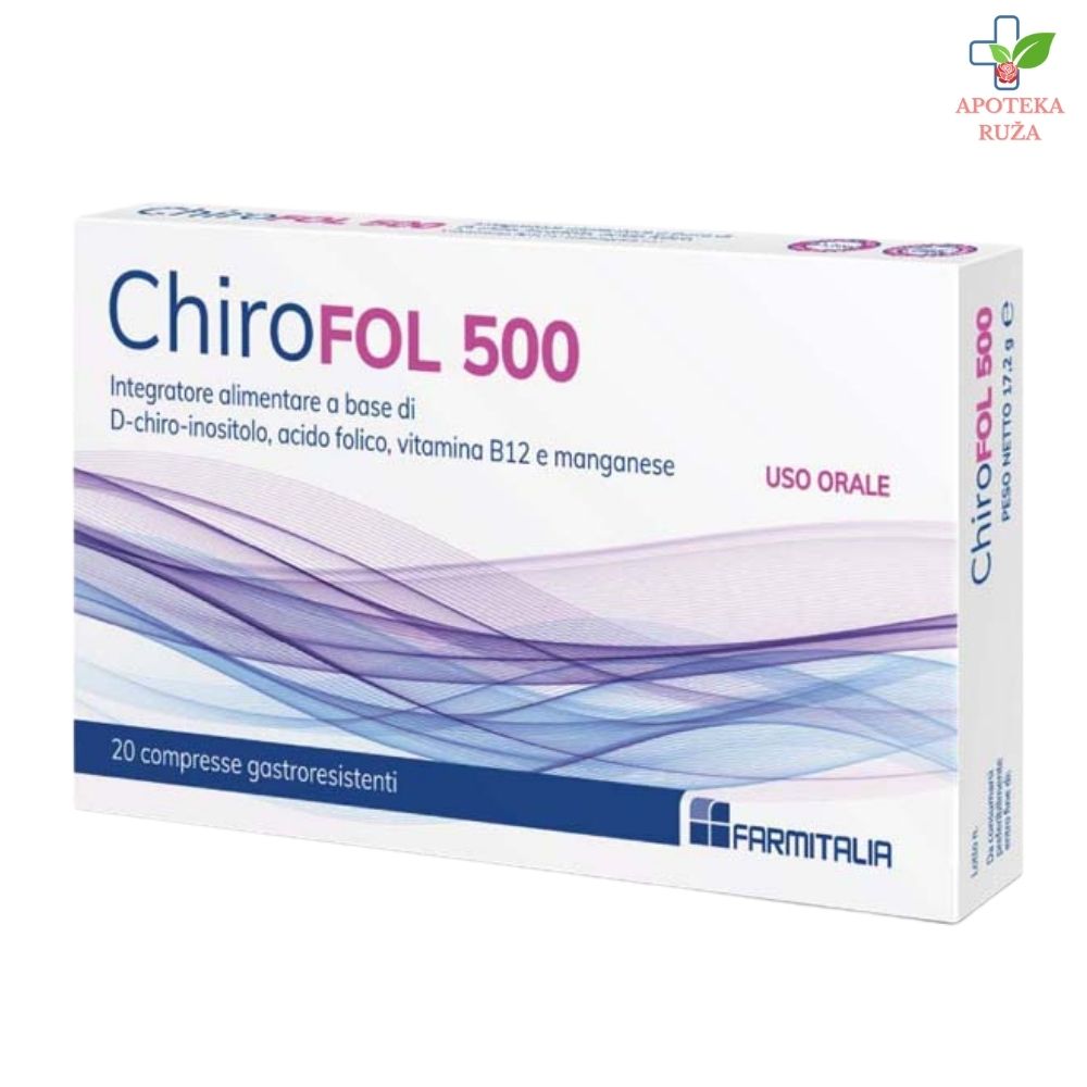 Chirofol 500 za policistične jajnike i insulinsku rezistenciju 20 tableta