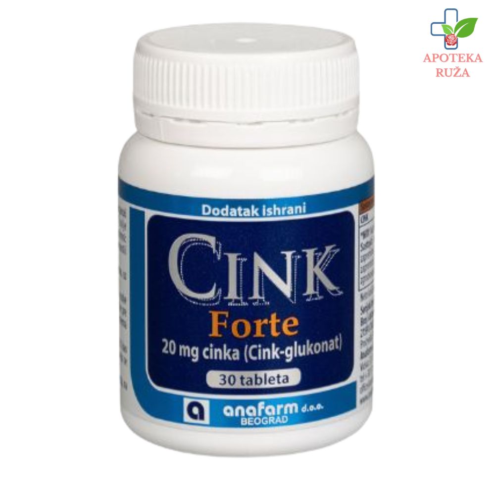 Cink Forte (cink-glukonat tablete) 30x20mg Anafarm