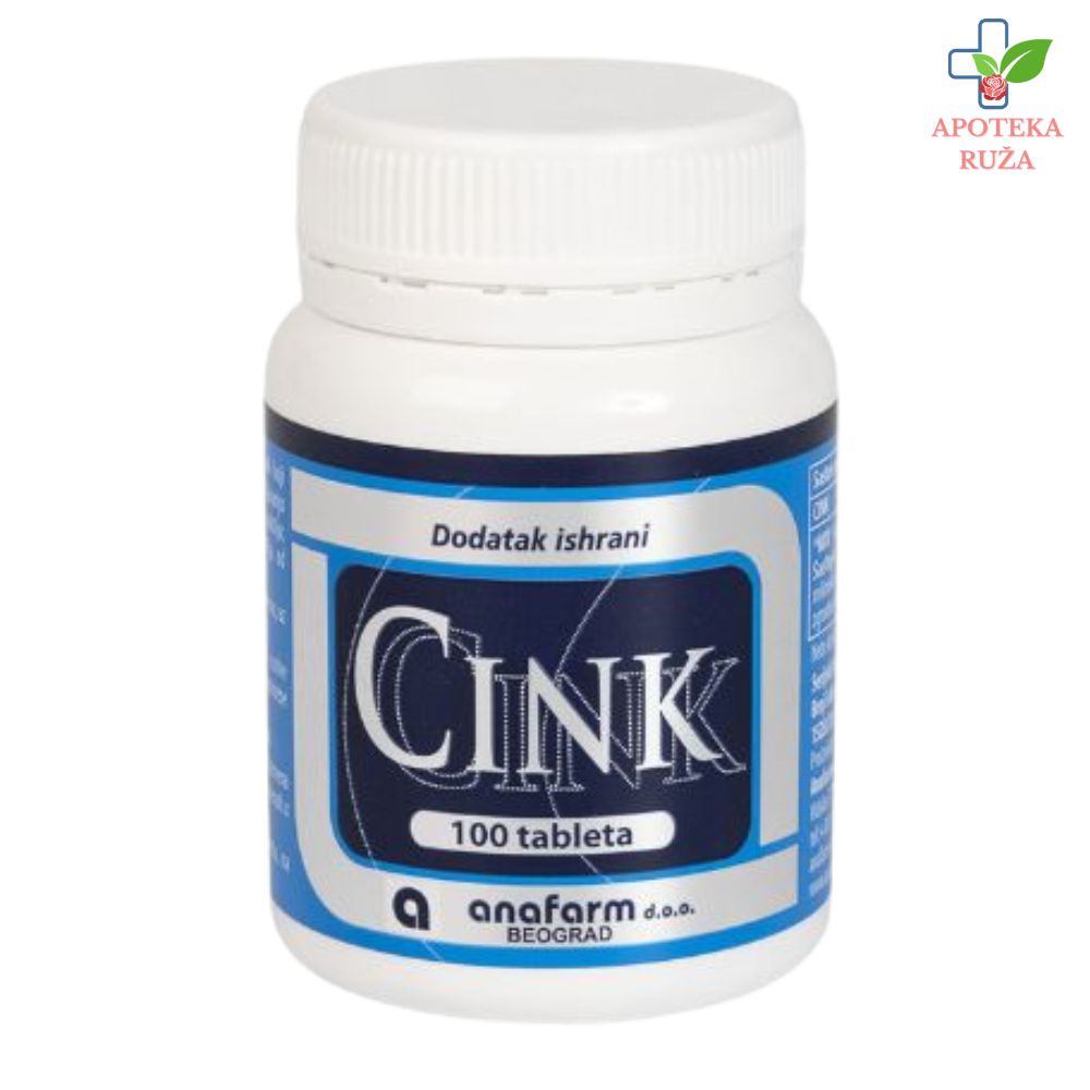 Cink (cink-glukonat tablete) 100x7mg Anafarm
