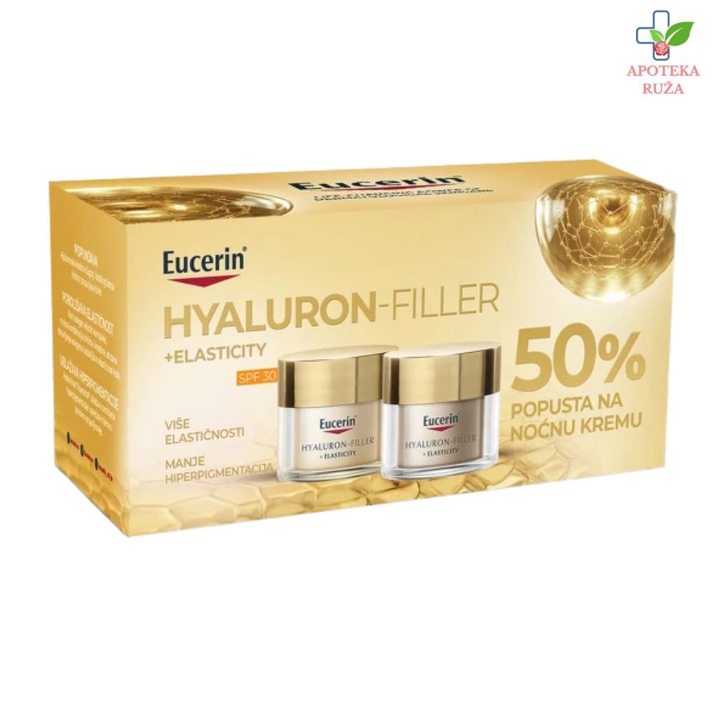 Eucerin Box Hyaluron + Elasticity Dnevna krema SPF30 50 ml 83568 + Noćna krema 50 ml 69678 PROMO