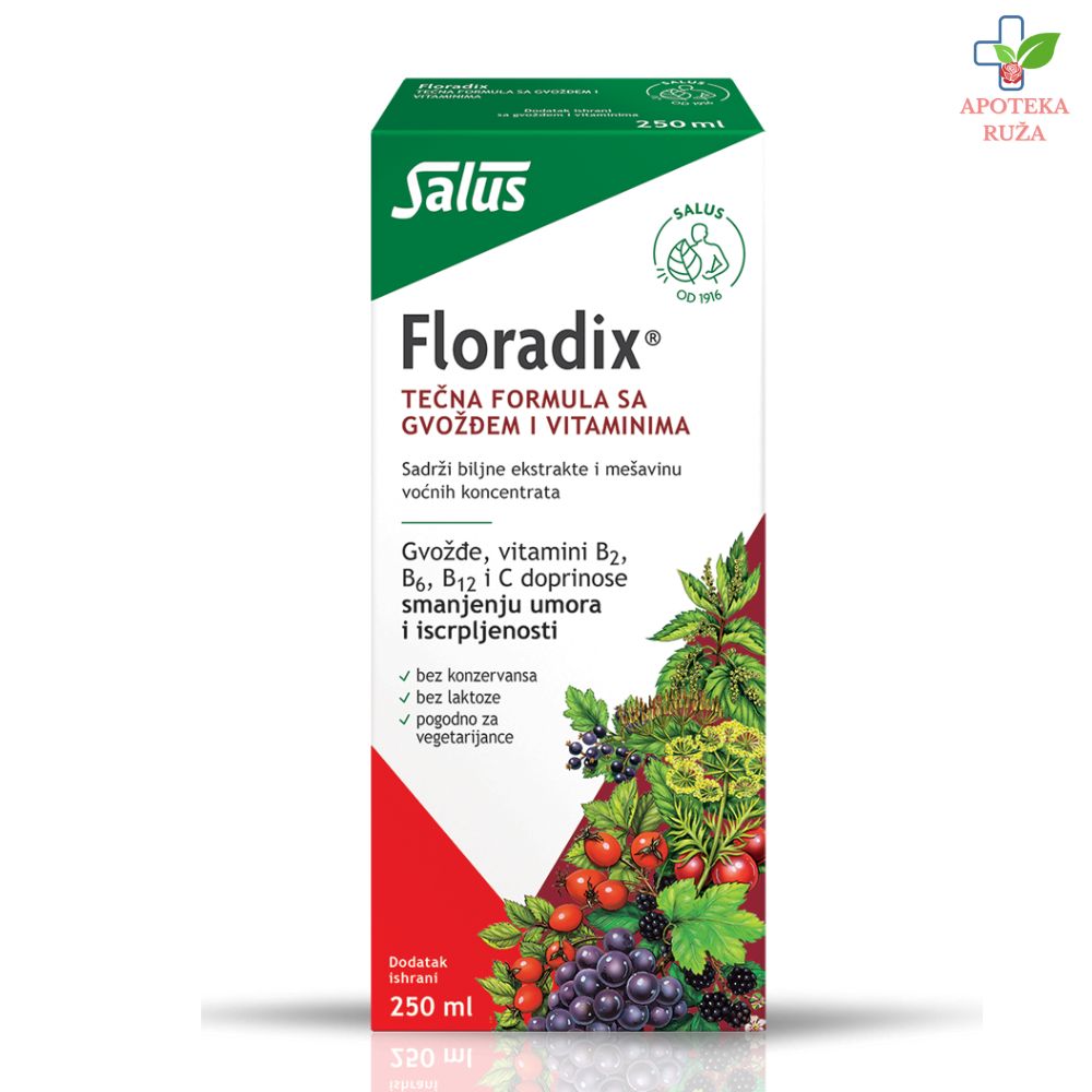 Floradix tečna formula sa gvožđem i vitaminima za imunitet 250ml