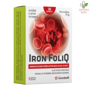 Iron FoliQ za anemiju i deficit gvožđa 30 kapsula