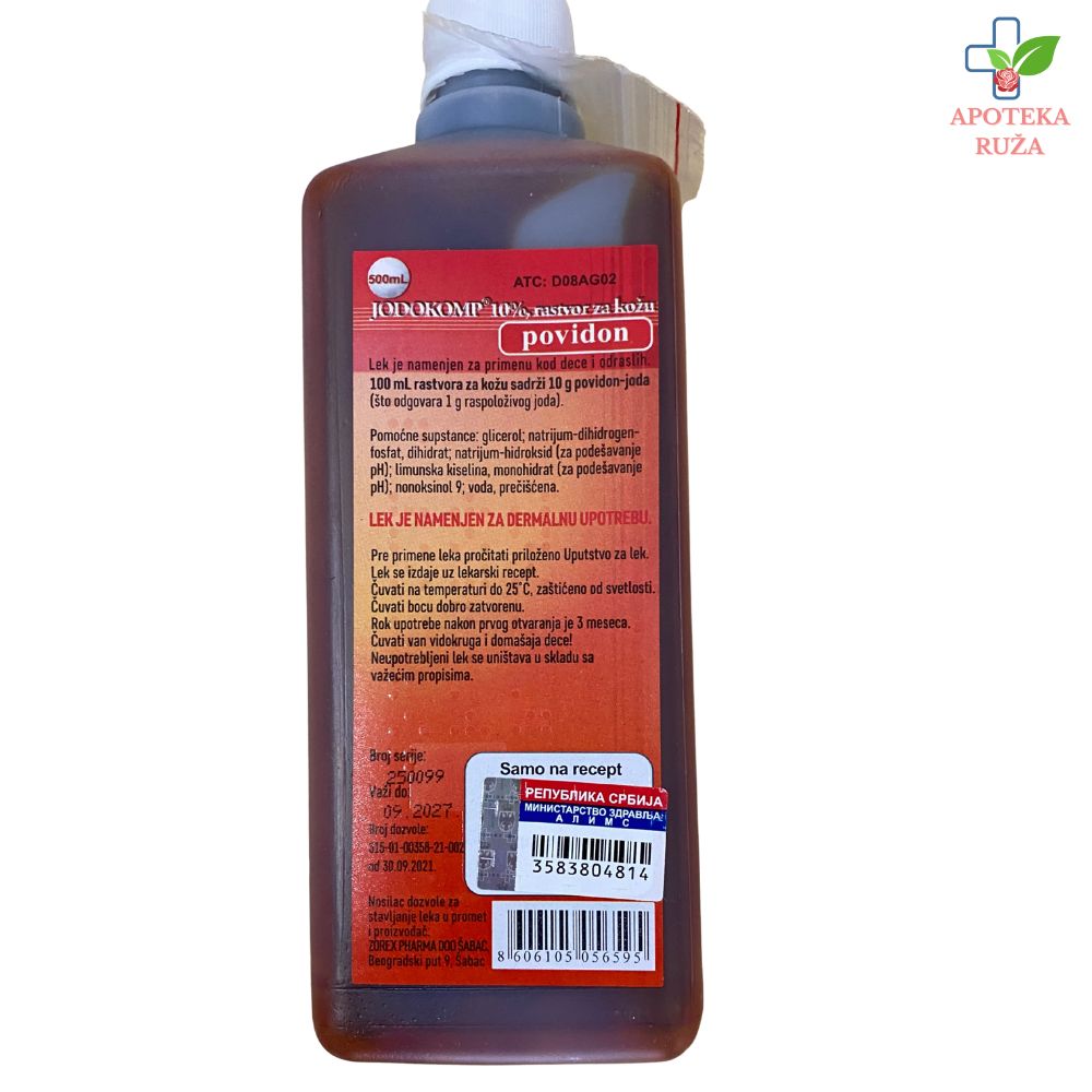 Jodokomp 10% rastvor za kožu 500ml