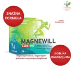 MagneWill Rapid (magnezijum-citrat, magnezijum-glukonat i magnezijum-bisglicinat) 20 kesica