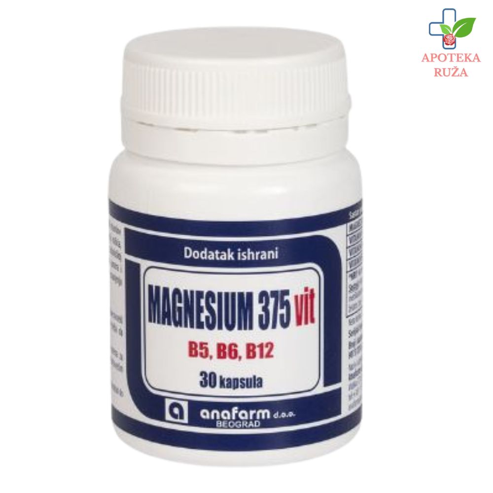 Magnezijum 375mg + B vitamini Anafarm 30 kapsula
