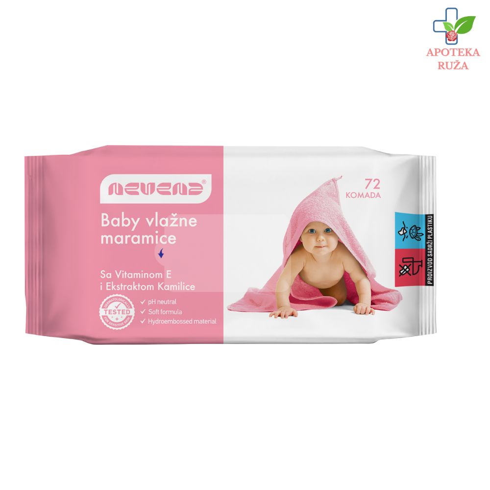 Nevena Baby roze maramice 72 komada