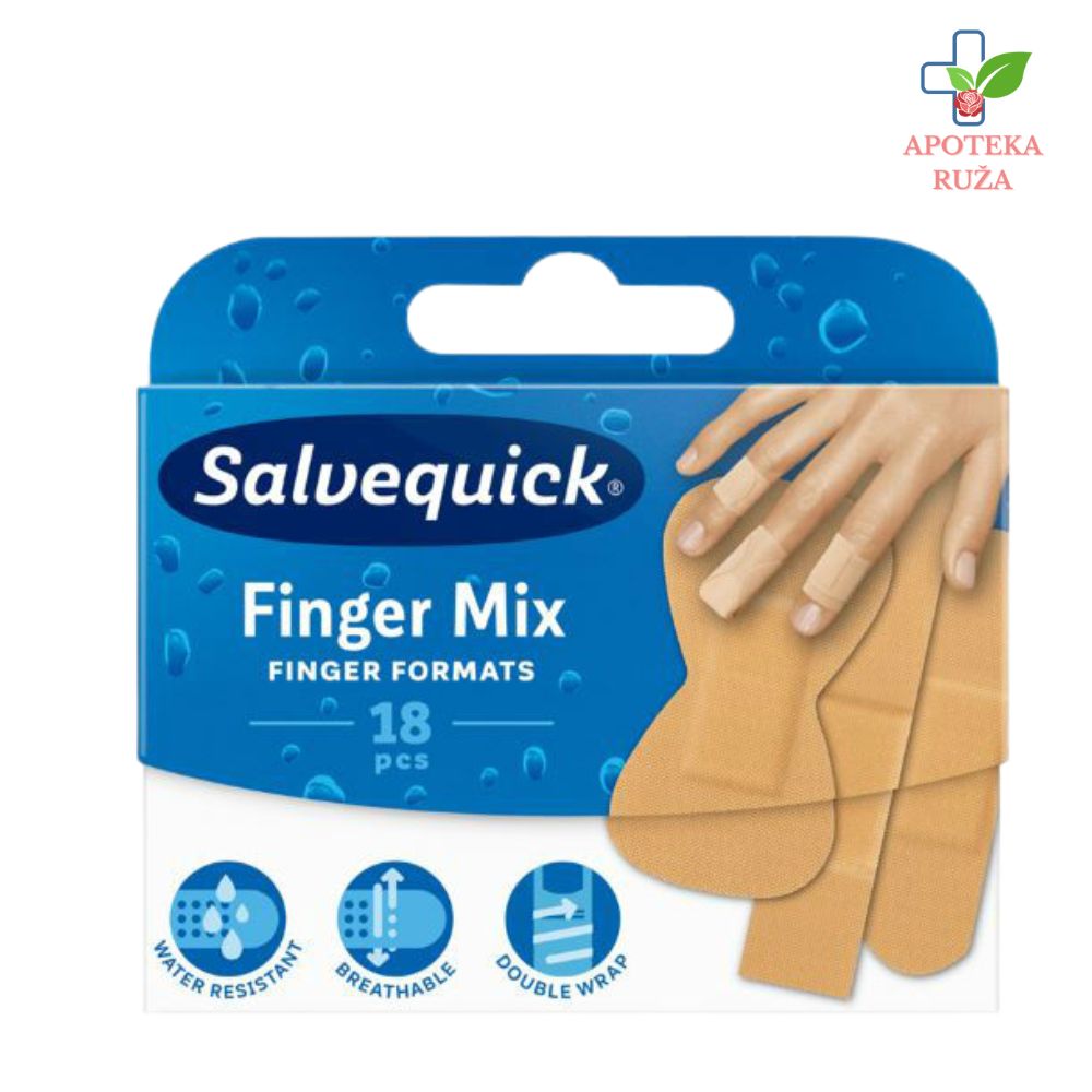Salvequick Aqua Resist – vodootporni medicinski flaster u 4 veličine za prste 18 komada