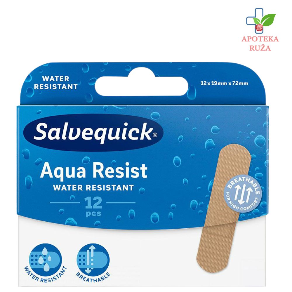 Salvequick Aqua Resist – vodootporni medicinski flaster u jednoj veličini 12 komada