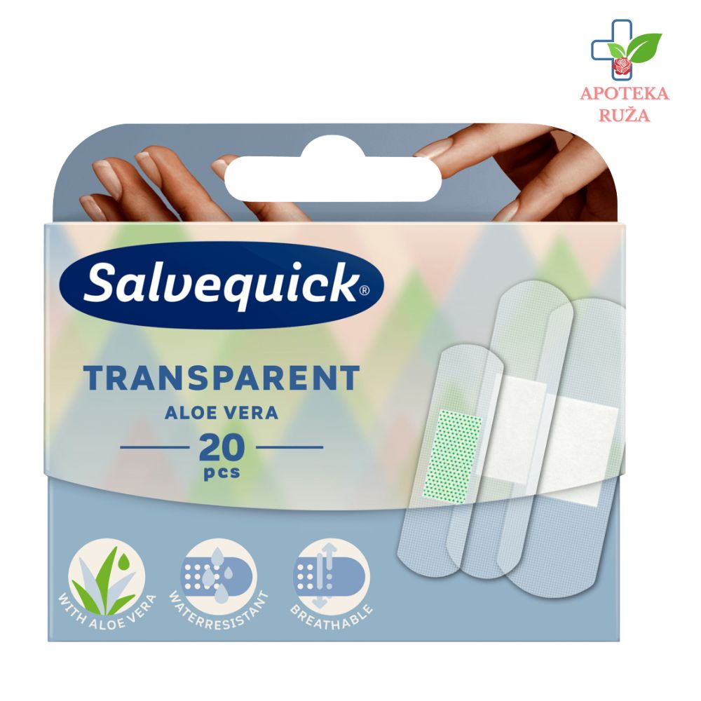 Salvequick Transparent flasteri Aloe Vera u 3 veličine 20 komada