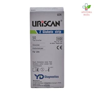 Uriscan trake za određivanje šećera, ketona, bilirubina, krvi, leukocita i nitrata iz urina 50 komada