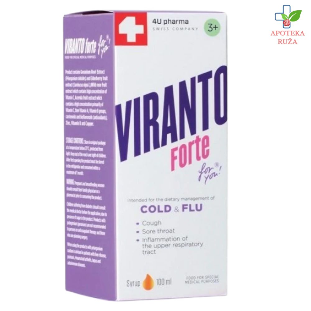 Viranto Forte protiv prehlade i gripa za decu od 3+ 100ml
