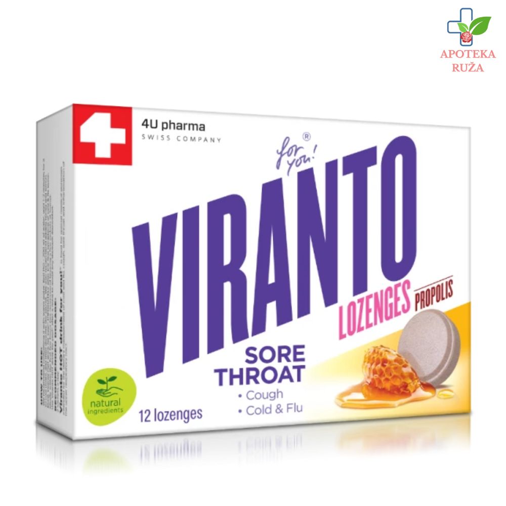 Viranto lozenge protiv prehlade, gripa i bola u grlu 12 komada