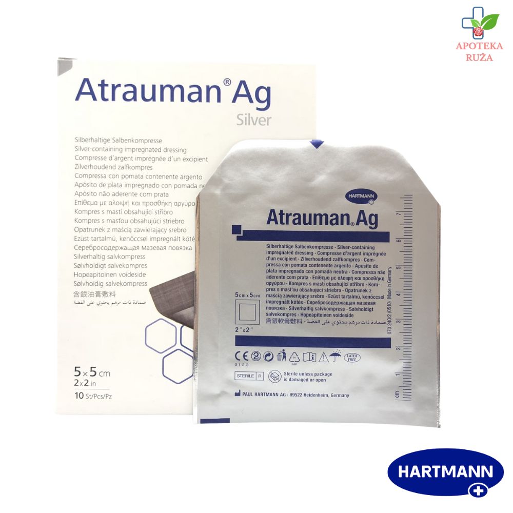 Atrauman Ag – gaza sa srebrom 5cm x 5cm 1 komad
